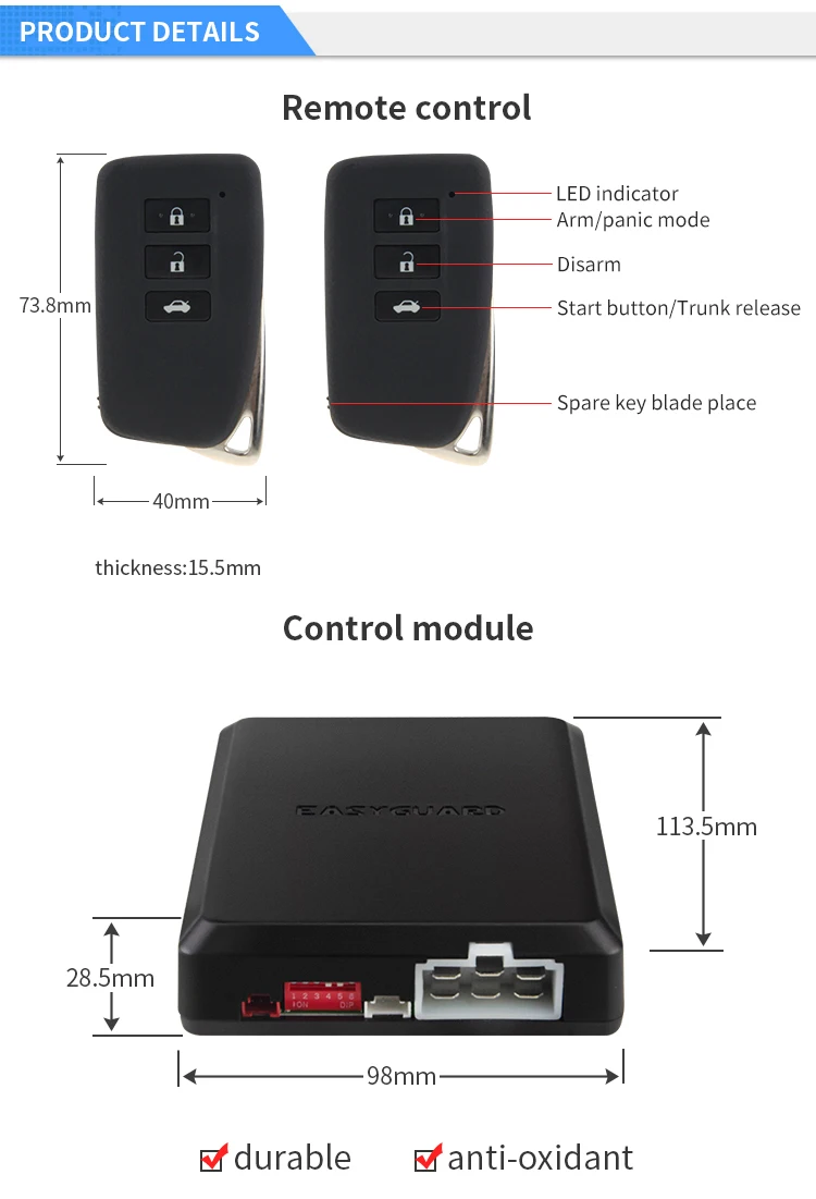 EASYGUARD PKE Система дистанционного центрального замка без ключа Система пуска автоматический запуск без ключа go shock предупреждение пароль