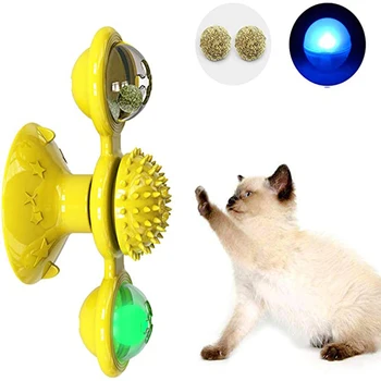 

Windmill Cat Toy Interactive Puzzle Training Turntable Ball Whirling Toys Turntable Teasing Pet Toy Cat Training Pet Toys