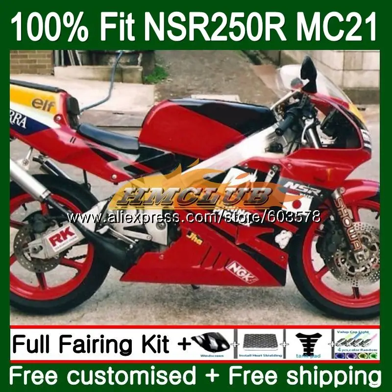 Injection For HONDA NSR250R MC21 PGM3 1990 1991 1992 1993 101CL.78 NSR 250 R NSR250 RR NSR 250R 90 91 92 93 Fairing Red Glossy - Color: No. 1