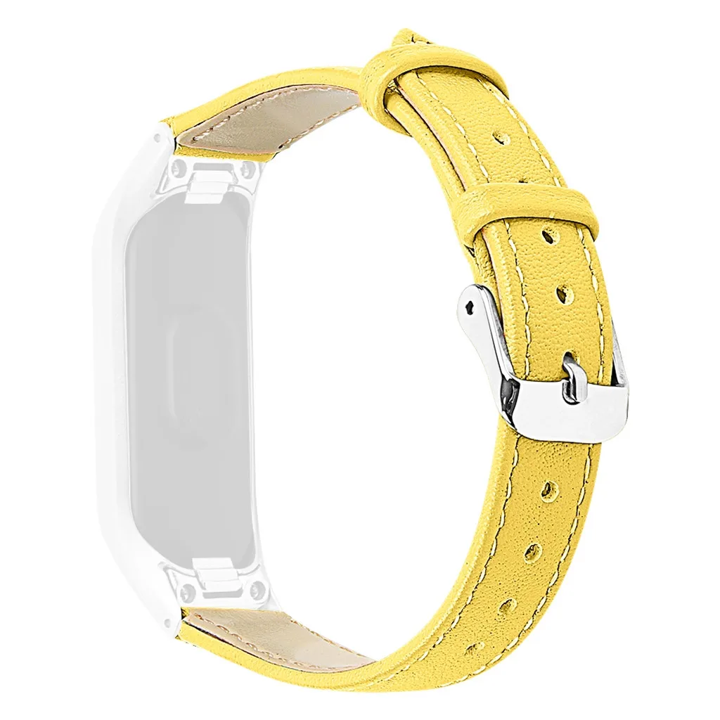 Кожаный ремешок для замены часов для samsung Galaxy fit-e R375+ металлическая рамка - Цвет: Цвет: желтый
