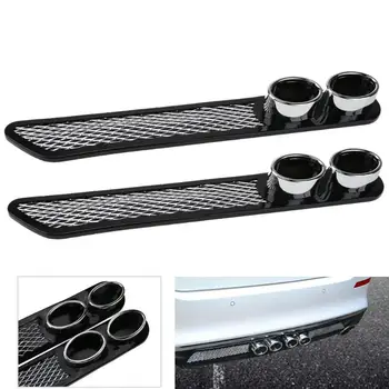 

2Pcs Car Plastic Dummy Dual Exhaust Pipe Stickers Car Styling Accessory Exhaust Muffler Tip Pipe Auto Accessories