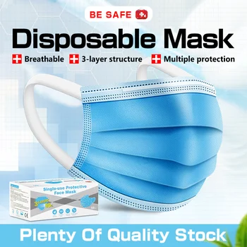 

Top quality styles 50 Pcs Protective mask Disposable Masks Droplet Mouth Face Mask Earloop protection Free shipping