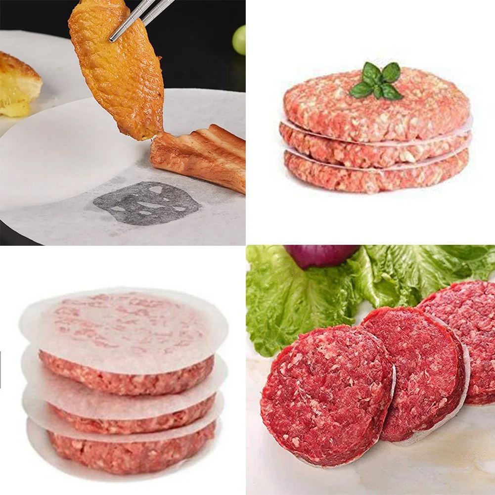 100pcs Round Hamburger Oil Blotting Paper Bbq Grill Paper Absorbing Sheet Non-stick Easy To Take For Kitchen Supplies