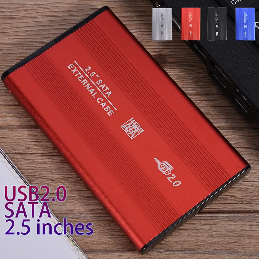 Алюминиевый 2," HD чехол HD HDD жесткий бокс USB2.0 SATA Caddy для Windows XP/Vista/Win7/Win8/Win10 Mac OS 8,6 с кабелем