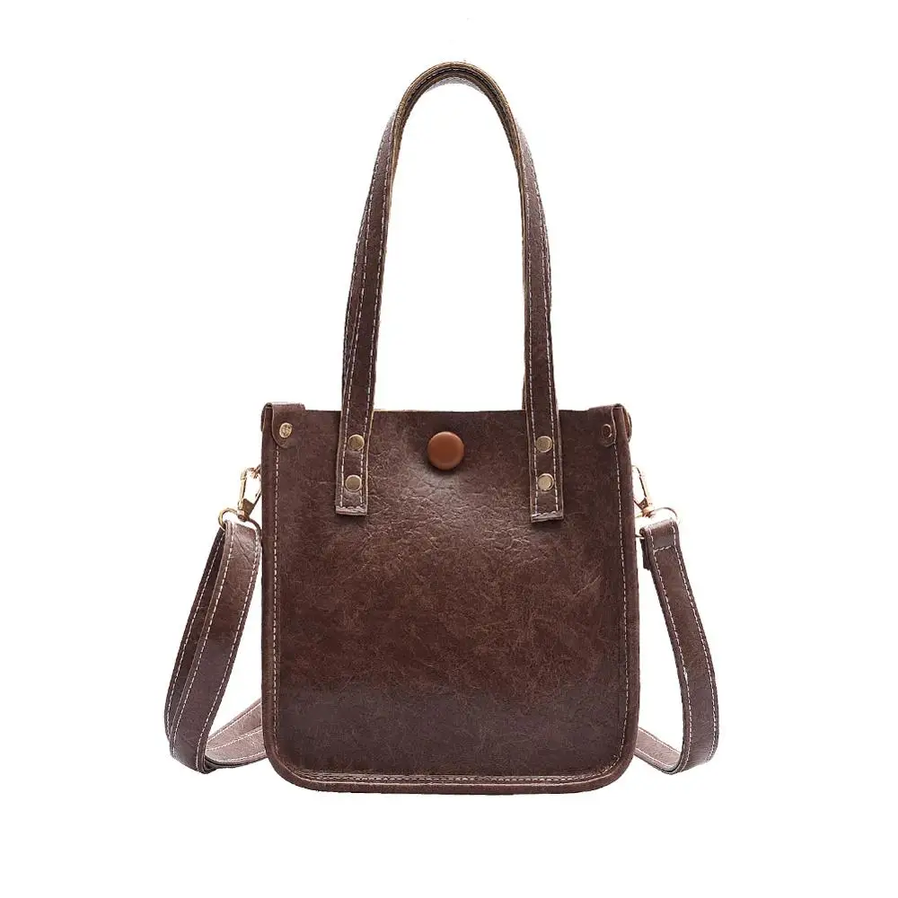 

Women Bags 2019 Casual Retro Messenger Top-handle Bag Totes Female PU Leather Solid Color Shoulder Crossbody Handbag