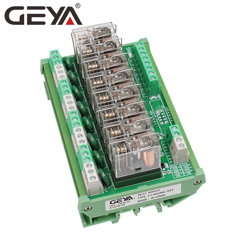 Placa de Relé Geya Canais v 24 Módulo Relé Controle Remoto ac dc 1no1nc Ng2r 8 12 Mod. 138635