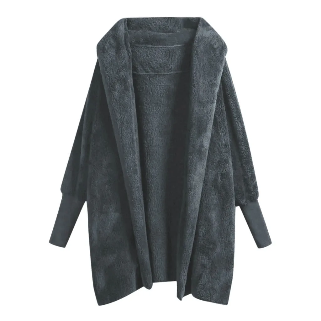 Пальто 2019Top Женская толстовка с капюшоном пальто зимнее теплое плюшевое хлопковое пальто с карманами верхняя одежда - Цвет: 04