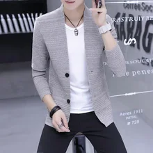 Серый черный темно-синий мужской свитер с длинными рукавами с карманом v-образным вырезом кардиган Повседневный Модный мужской свитер