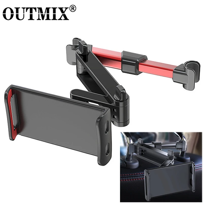 OUTMIX Telescopic Car Rear Pillow Phone Holder Tablet Stand Seat Headrest Mounting Bracket for 4-11 Inches |