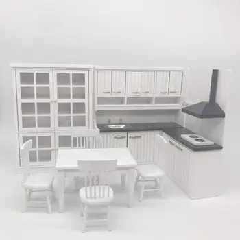 

Mini Doll House Kitchen Model Kit Accessories Toys Children Diy Quality High Miniatures For Kids Wooden Gift Dollhouse N0K1