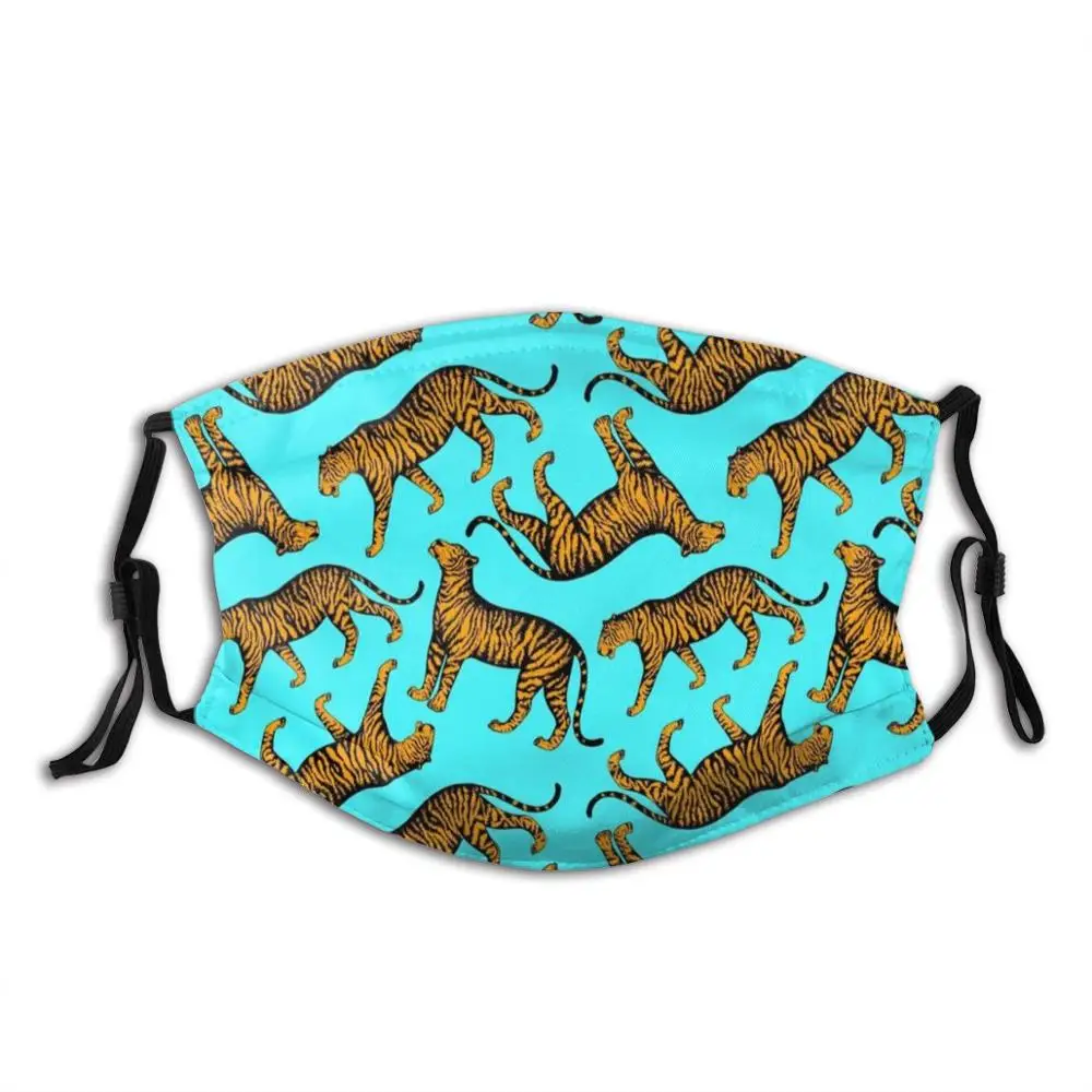 Tigers ( Blu E Calendula) Stampa Lavabile Filtro Anti Dust Bocca Maschera Tiger Tigers Panthera Tigris Panther Panthera Felino
