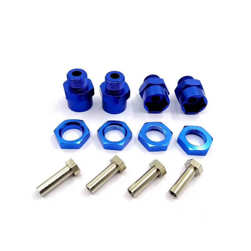 Navy Blue 4 шт., алюминиевый сплав HSP, 12 мм до 17 мм, шестигранная ступица колеса, адаптер преобразования для 1/10 RC автомобилей и обновления 1:8 шин YF0231 - Цвет: Navy Blue