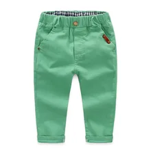 Повседневные штаны для мальчиков, эластичные длинные штаны из хлопка, Детские повседневные штаны на весну и осень, повседневные Хлопковые Штаны для малышей