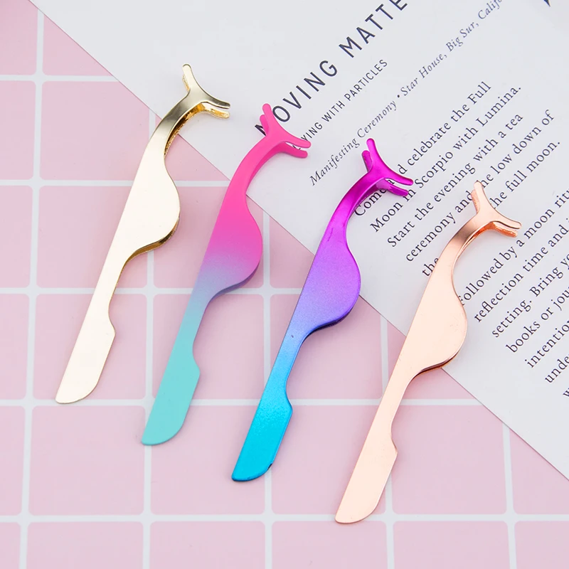 Lashes Tweezers Colour Eyelash Curler Makeup Tools Stainless Steel Golden Beauty Cosmetics Instrument maquillajes para mujer 3