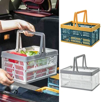 

Foldable Portable Plastic Storage Basket Portable Multifunctional Portable Shopping Basket