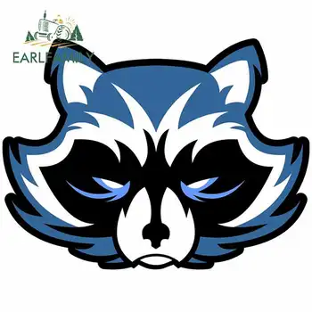 

EARLFAMILY 13cm x 9.9cm for Raccoon Logo Badge for Sport Esport Funny Vinyl Car Sticker Body for Car Waterproof Decals