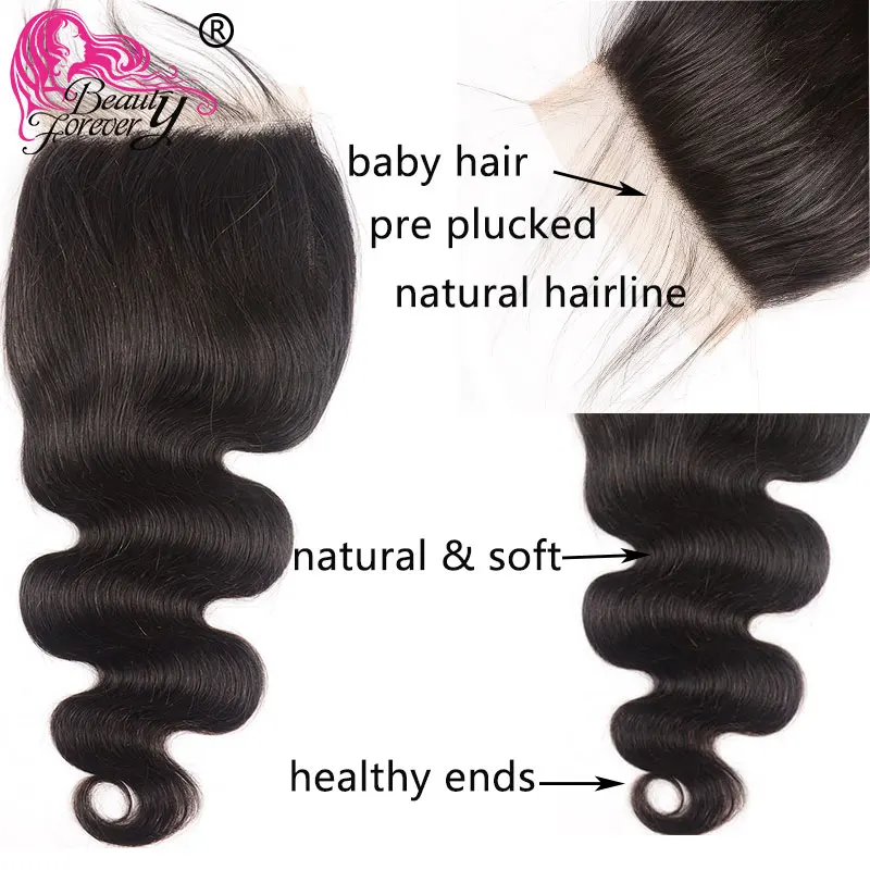 Beauty forever Hair 6*6 волнистые бразильские волосы с закрытием шнурка свободная часть Remy человеческие волосы на шнуровке