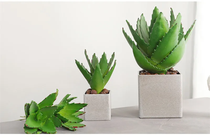 High Quality Simulation Of Succulent Aloe Vera Plant Diy Succulent Home Decor Nordic Green Plant Fake Succulent Plant QW59 (1)