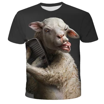 

New Summer T shirt Men Streetwear Funny sheep Short Sleeve Tees Tops Animal Male Clothes Casual 3D Print Tshirt
