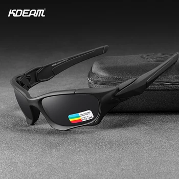 

KDEAM Outdoor Sports Polarized Sunglasses Men Curve Cutting Frame Stress-Resistant Lens Shield Sun Glasses Women Fashion Eyewear