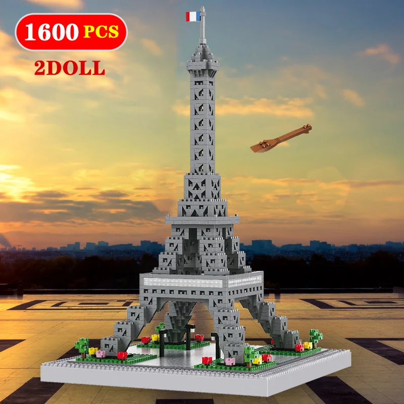 

Famous Mini Blocks World Eiffel Tower Statue of Liberty Triumphal Arch 3D Architecture Model Building Blocks Bricks toys for kid