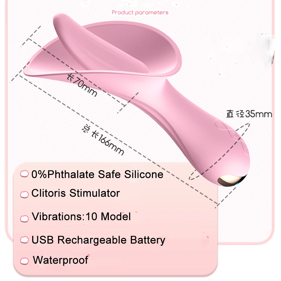 Силиконовый вибратор язычок для женщин массажер клитора сосков оральные секс
