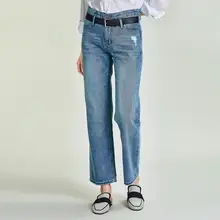 HAVVA весна и осень новые женские Ретро вымытые прямые джинсовые длинные джинсы женские свободные обтягивающие джинсы K4973