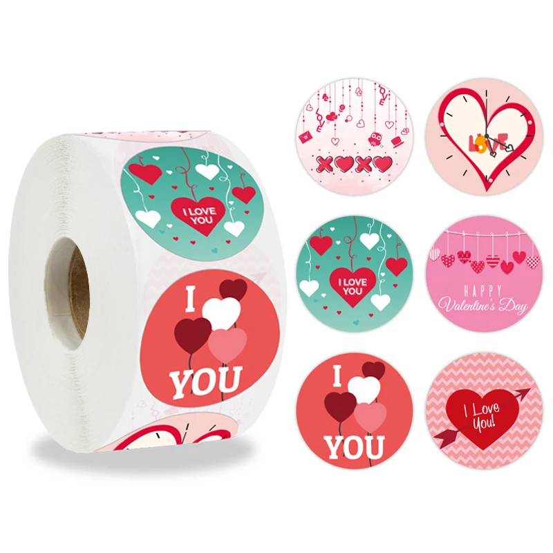 

500 pcs/roll Love Heart Shaped Label Sticker Scrapbooking Gift Packaging Seal Birthday Party Wedding Supply Stationery Stickers