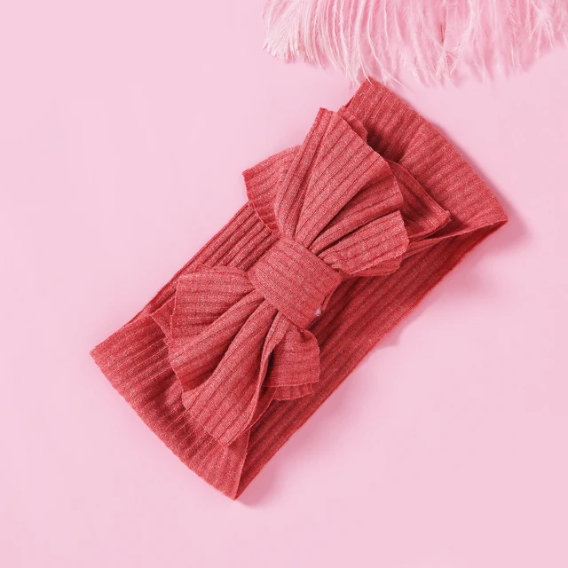 1pcs Solid Color Bowknot Baby Headband Elastic Turban Hairband Baby Girl Headbands Hair bands for Baby Girls Hair accessories A2NSNSFB-9689-3