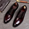 Phenkang Mens Formal Shoes Genuine Leather Oxford Shoes For Men Italian 2022 Dress Shoes Wedding Laces Leather Business Shoes ► Photo 3/6