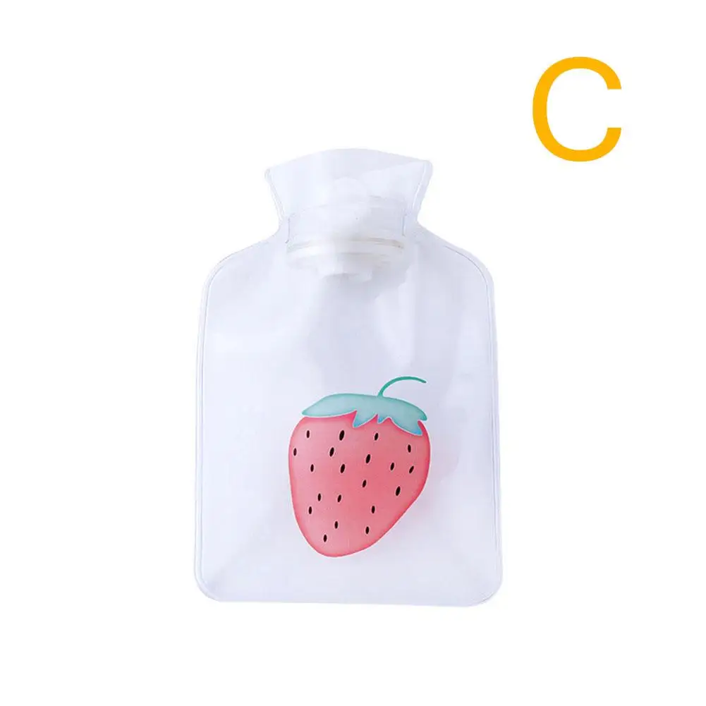 1 strawberry Мультяшная ручная бутылка для теплой воды Милая Мини Прозрачная грелка маленькая портативная грелка для рук сумка для хранения воды - Цвет: 1 strawberry