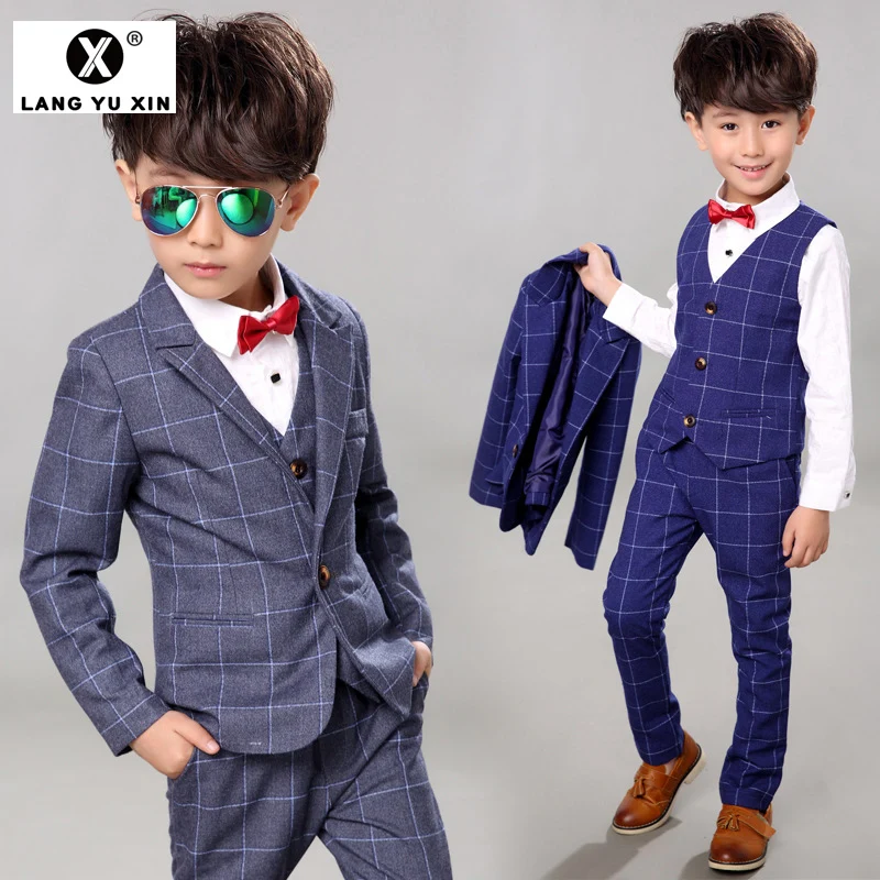 

Spring Boy Suit New Children's Small Suit Boy Dress Wedding Three-Piece Suit (Suit Jacket + Vest + Pants) Boy Formal Suit
