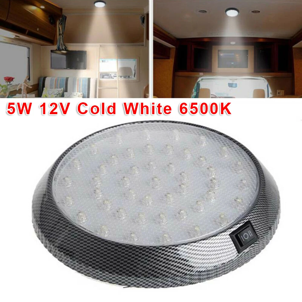 Холодный белый 6500K 5W 12V RV Караван Прицеп Лодка интерьер потолочный купол светодиодный светильник производительность и длительный срок службы
