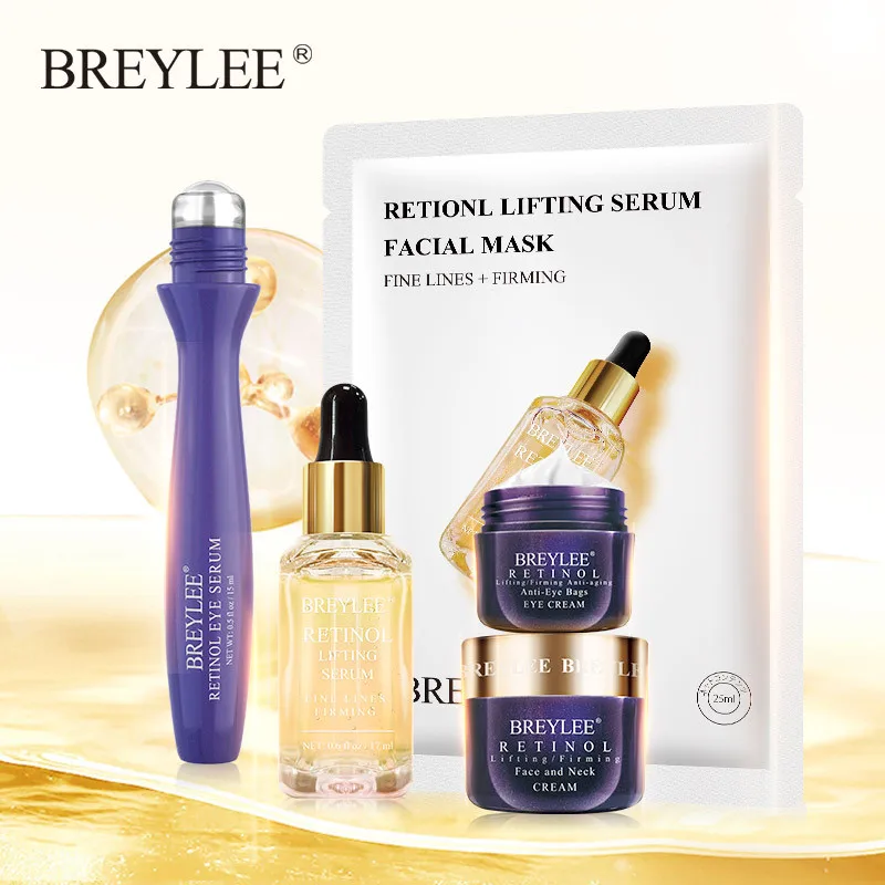 

BREYLEE Retinol Series Anti Aging Firming Mask Eyes Cream Face Serum Remove Fine Lines Wrinkles Tightening Skin Care Essence
