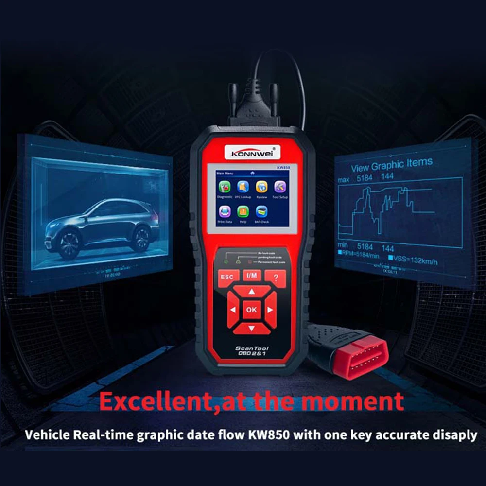 Vehemo OBD2 автомобильный сканер двигателя диагностический сканер универсальный OBD Код читатель Автомобильная диагностика для KONNWEI KW850