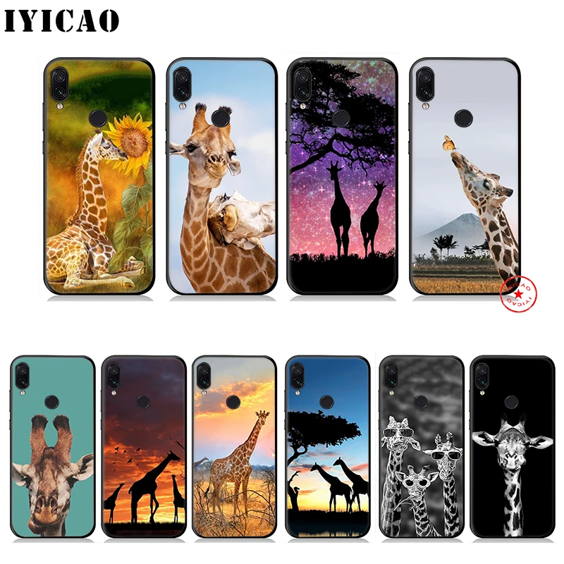 IYICAO Giraffe Animal Fanny Soft Case for Xiaomi Redmi Note 8 7 6 5 Pro 5A 4X Back Silicone |