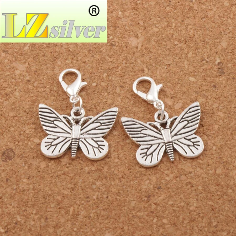 Chiricahua White Neophasia Butterfly Charm Beads 22.5x29.5mm 80pcs Zinc Alloy Bead C1127