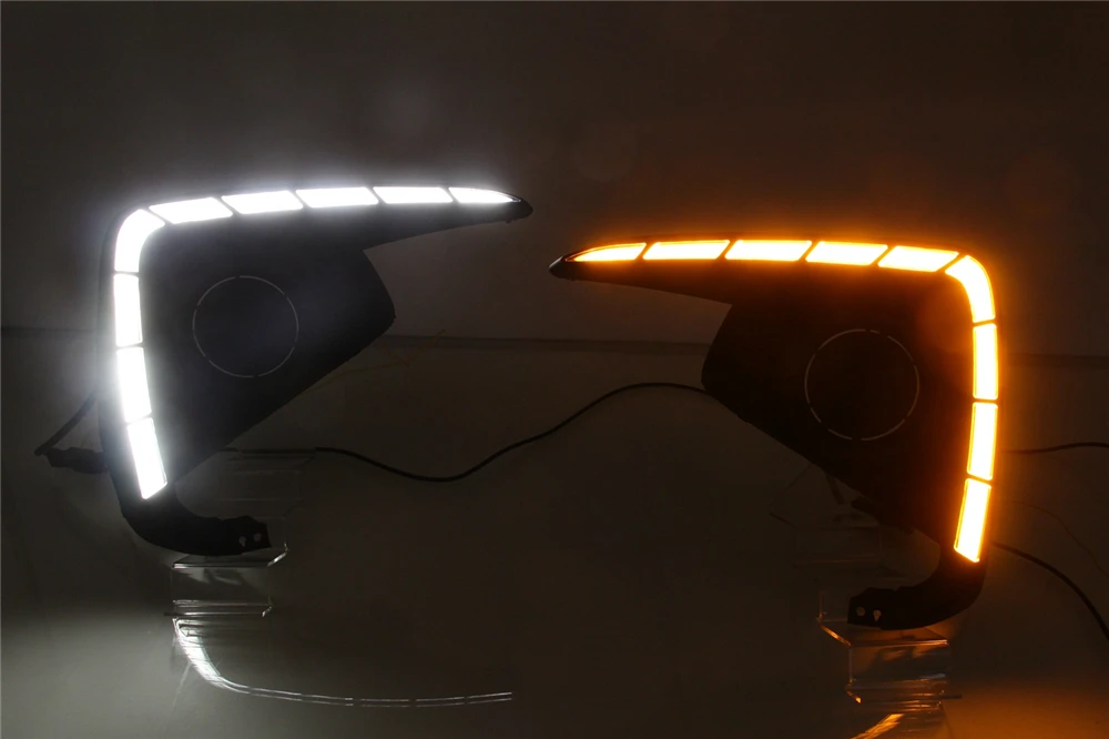 Автомобильный мигающий светодиодный фонарь дневного света 2 шт. для Suzuki ertiga DRL противотуманная фара крышка фары желтый указатель поворота