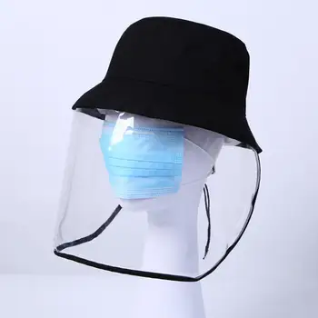 

2020 Bucket Hat with Face Shield Women Men Sun Virus Protective Fisherman Hats Foldable Safety Anti Dust Hat with Face Cover