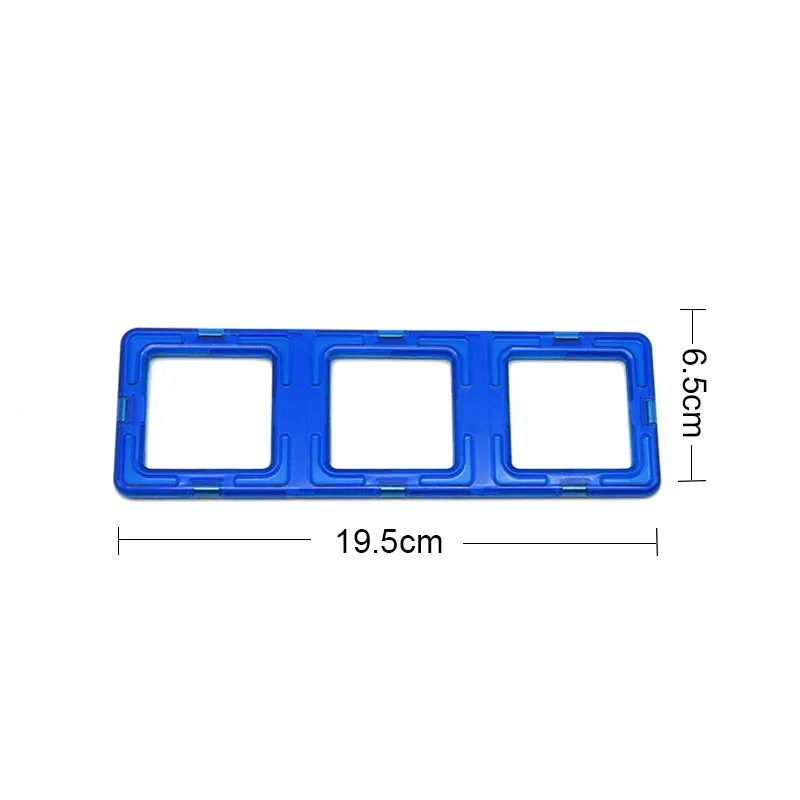 Магнитный конструктор, большого размера, детали магнитного конструктора,магнитные кубики, аксессуары, развивающий образовательный, игрушки для детей, подарок - Цвет: Triple square