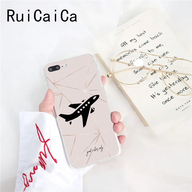 Мягкий силиконовый чехол для телефона Ruicaica с мультяшным воздушным самолетом для iPhone 8 7 6 6S Plus X XS MAX 5 5S SE XR 10 - Цвет: A7