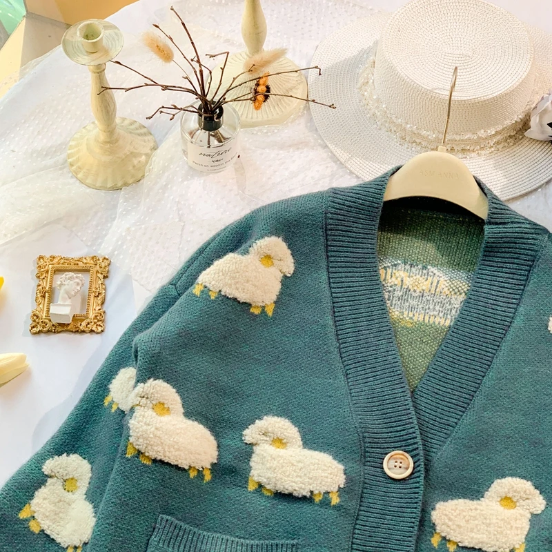 Autumn Winter Knit Cardigan Women Japanese Vintage