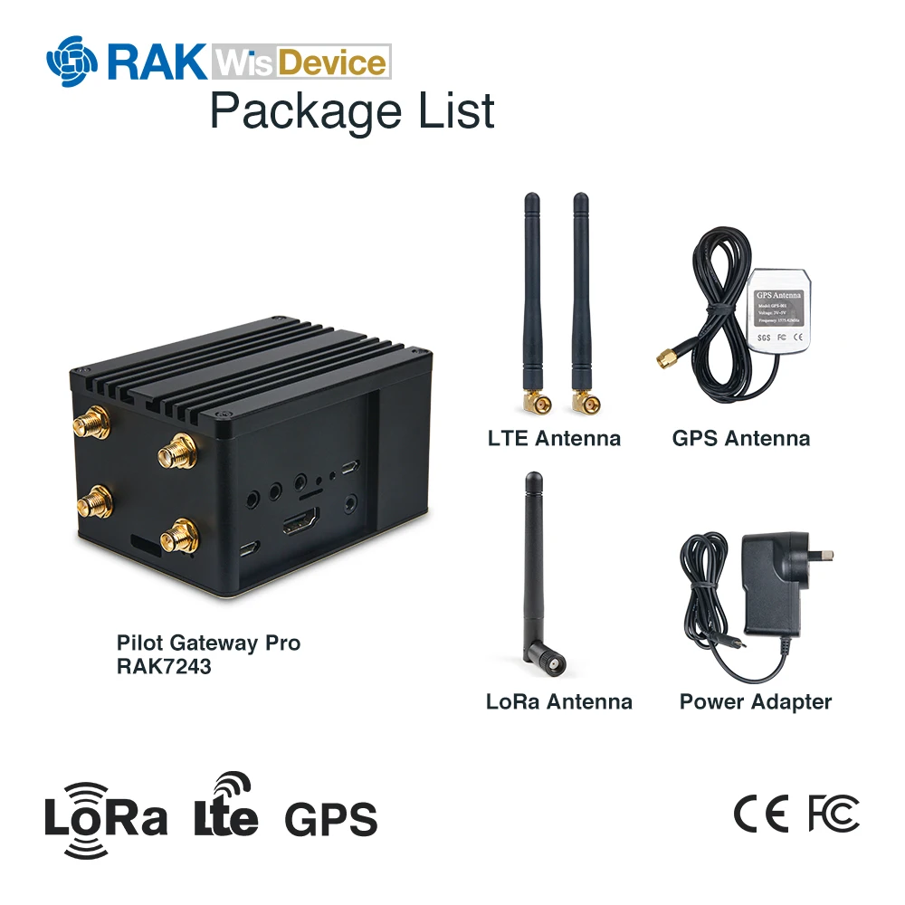 RAK7243 Pilot Gateway Raspberry Pi3 плата преобразователя модуль шлюза LoRaWan SX1301 GPS Lora антенна с