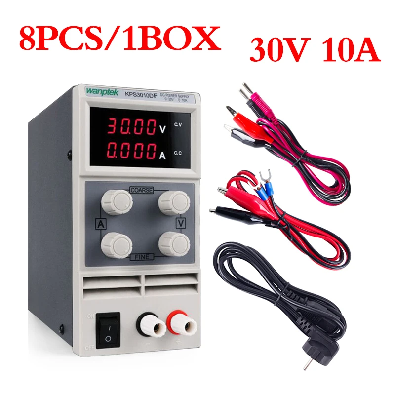 

8PCS/1Box Digital Bench Lab Switching Power Supply 30V 10A Laboratory Adjustable Source Universal Fonte De Bancada Switch Power