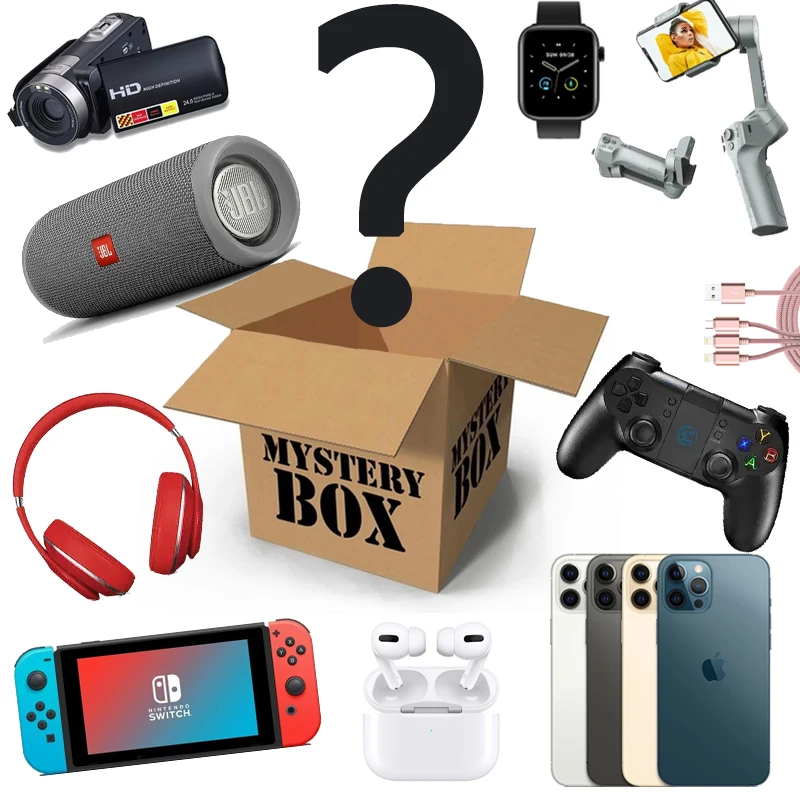 Mystery Lucky BoxMysterious Random ProductsThere is A Chance to Open:Such As DronesSmart WatchesGamepadAnything Possible