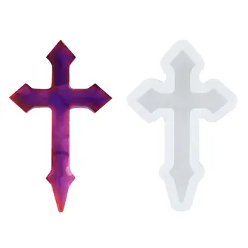 

10Pcs/Set Silicone Mold Mirror Cross DIY Cross Jewelry Pendant Making Tool Craft B95F
