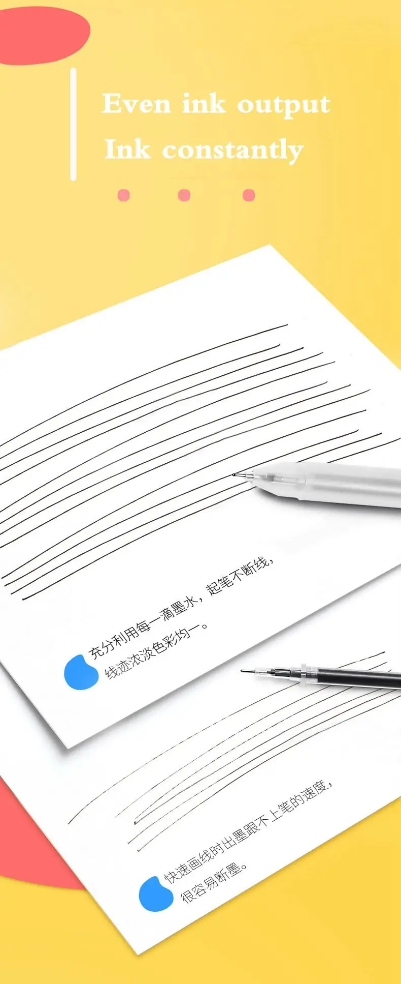 6pcs 0,5mm Gel stift schwarz blau Tinten stifte für Schul büro Schüler Prüfung schreiben dedizierte Schreibwaren liefern Stift Stil – Detail 6