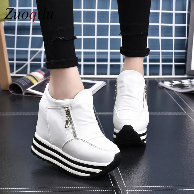 Height Increasing Shoes Woman Sneakers Breathable Wedges Platform Vulcanize Shoes Women Casual Shoes tenis feminino 2019
