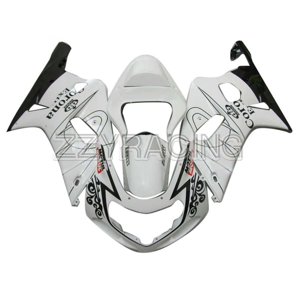 

Complete Fairings Fit for Suzuki GSXR600/750 K1 2000 - 2003 GSXR600 GSXR750 00 01 02 03 ABS Plastic White Black Stripes Panels
