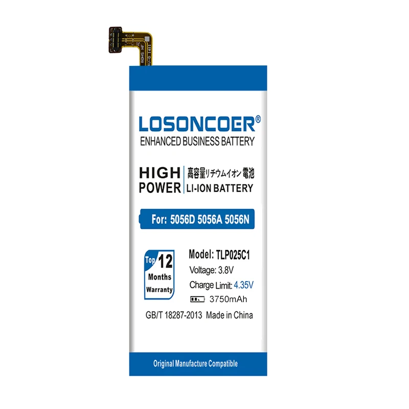 LOSONCOER TLP025C2 TLP025C1 для Alcatel One Touch POP 4 Plus 4+ OT-5056D 5056 Вт 5056A 5056N 5056O Аккумулятор для телефона большой емкости